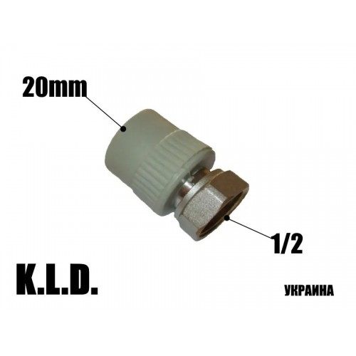 Муфта поліпропіленова с НГ 20x12 KLD Муфта поліпропіленова с НГ 20x12 KLD