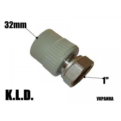 Муфта поліпропіленова с НГ 32x1 KLD Муфта поліпропіленова с НГ 32x1 KLD